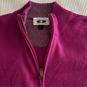 Stephen Tuttles men’s wear fushia cashmere sweater